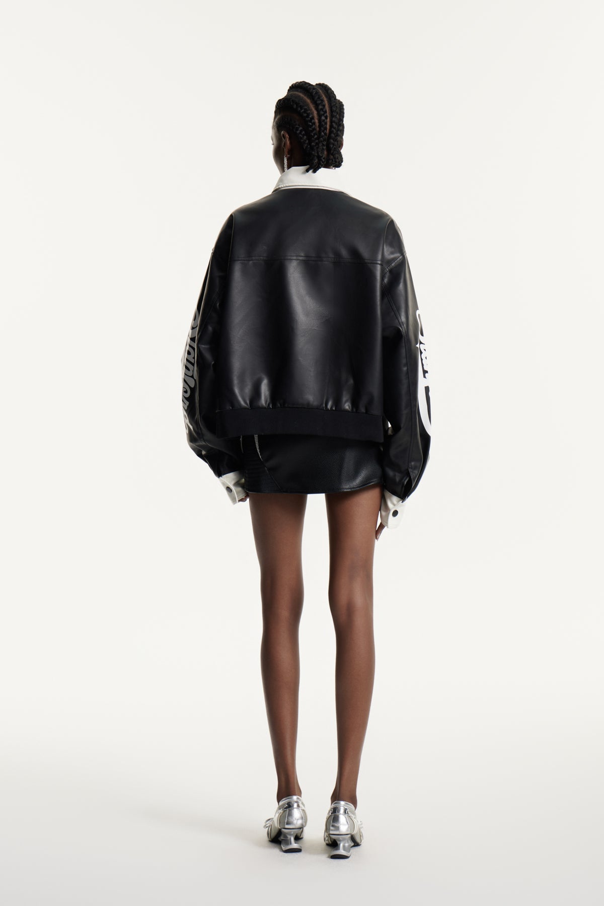 Efstathia Print Deconstruct Leather Jacket