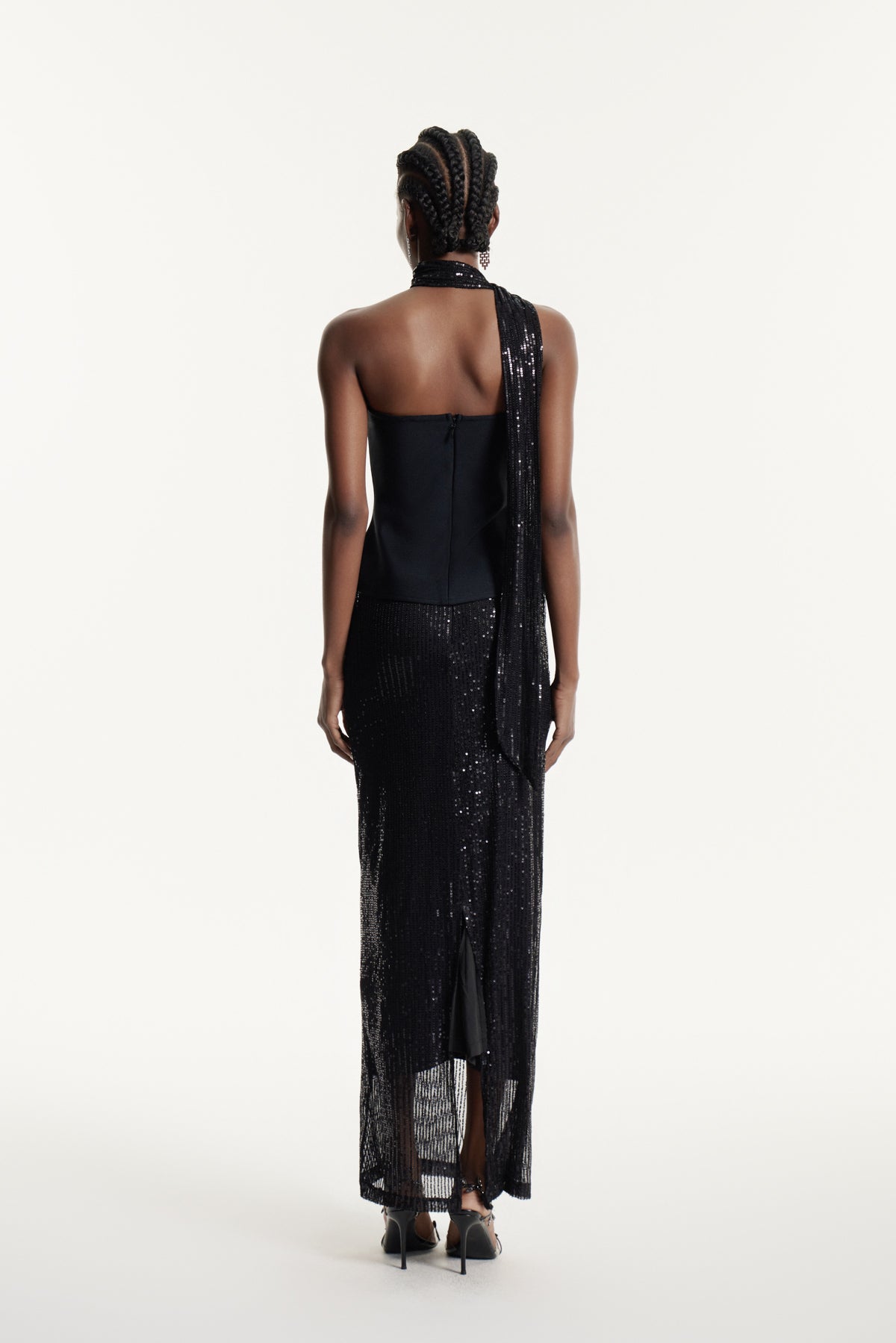 Efstathios Sequin Scarf Skirt Set