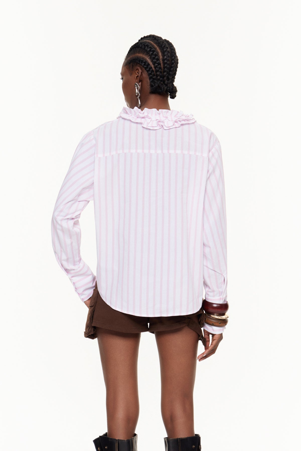 Efthymios Ruffle Stripe Shirt