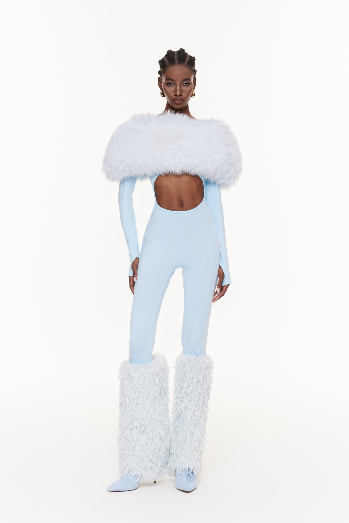 Egill Faux Fur Cutout Jumpsuit