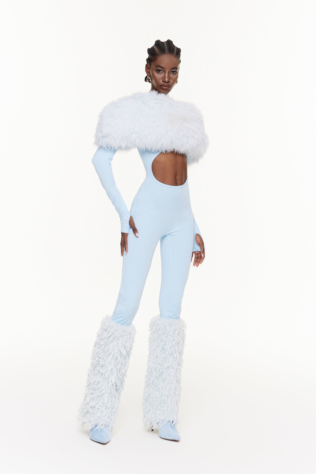 Egill Faux Fur Cutout Jumpsuit