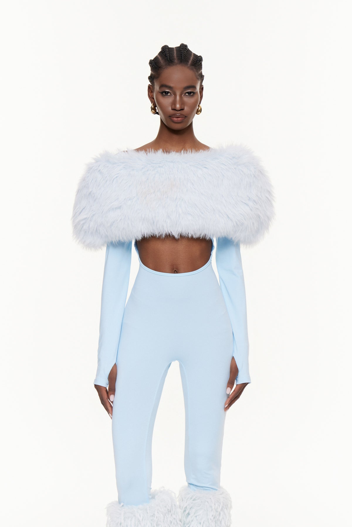 Egill Faux Fur Cutout Jumpsuit