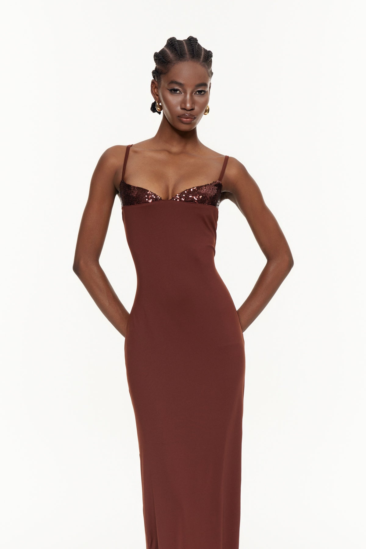 Egon Spaghetti Sequin Maxi Dress