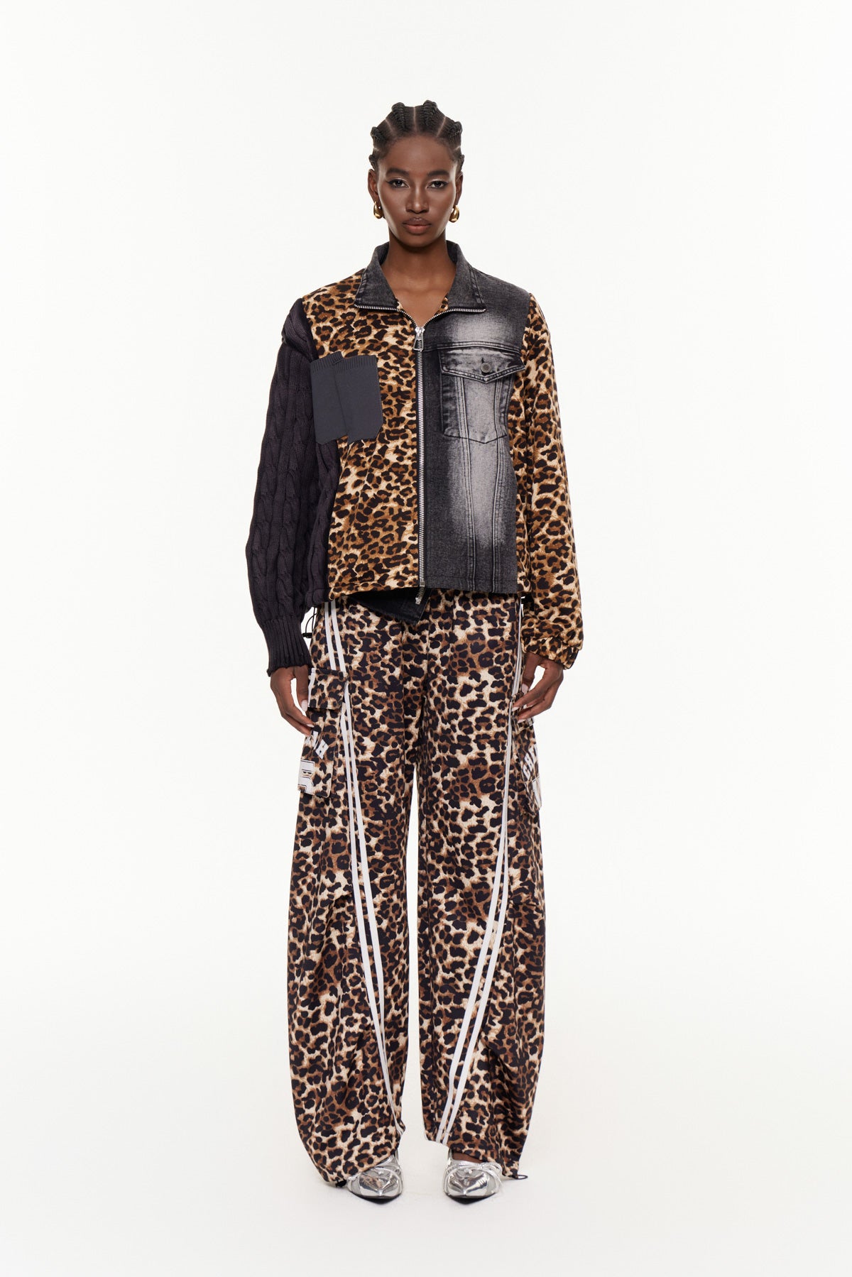 Ehud Deconstruct Leopard Barrel Pants