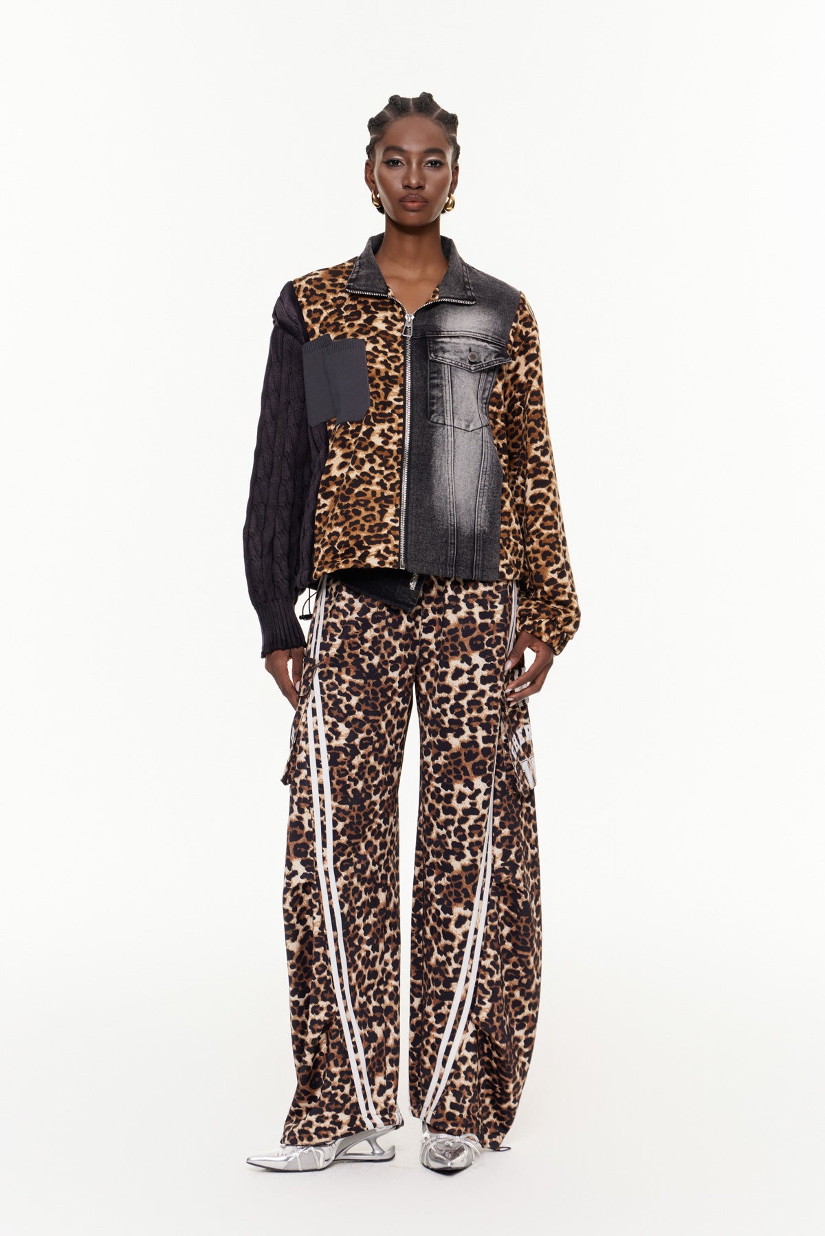 Ehud Deconstruct Leopard Barrel Pants