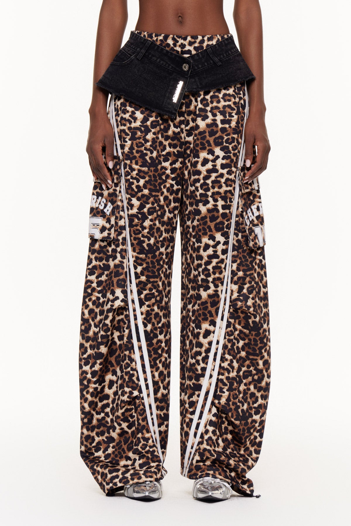Ehud Deconstruct Leopard Barrel Pants