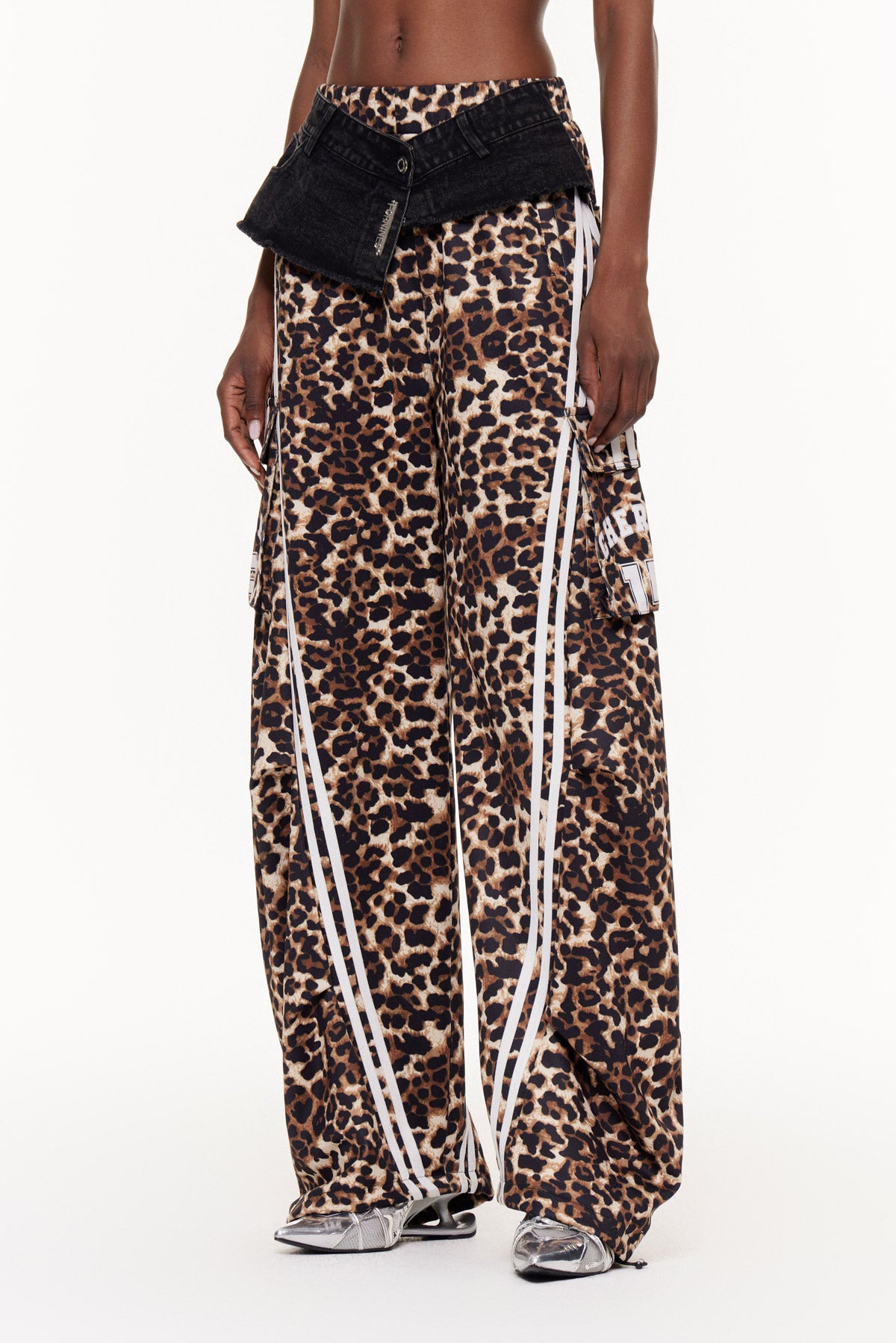 Ehud Deconstruct Leopard Barrel Pants