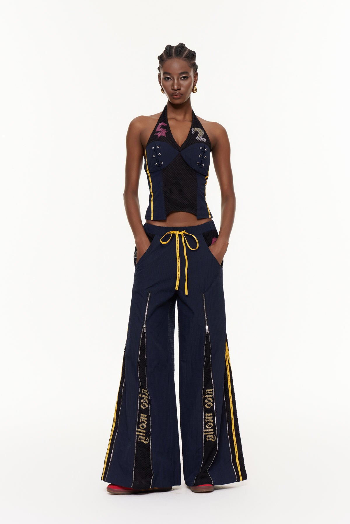 Eigyr Halter Neck Deconstruct Pants Set