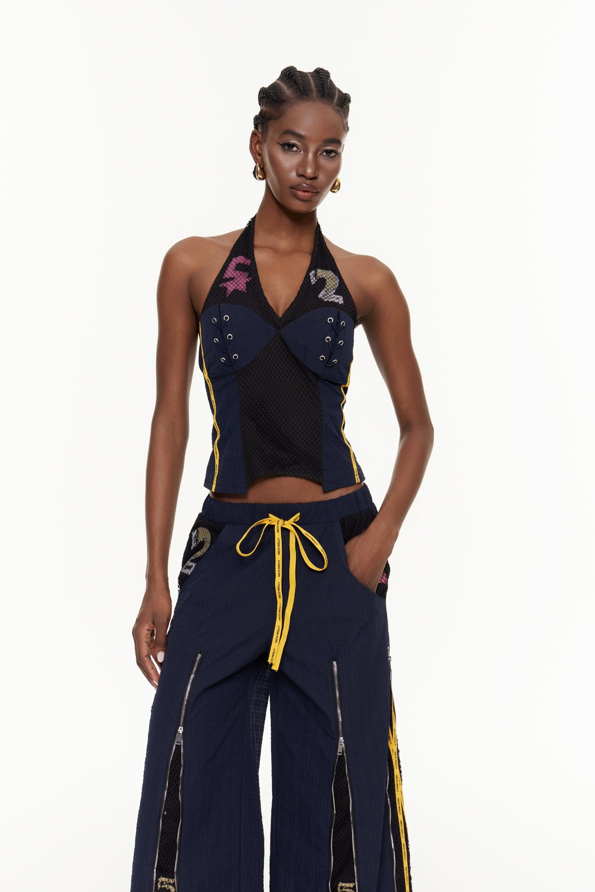 Eigyr Halter Neck Deconstruct Pants Set