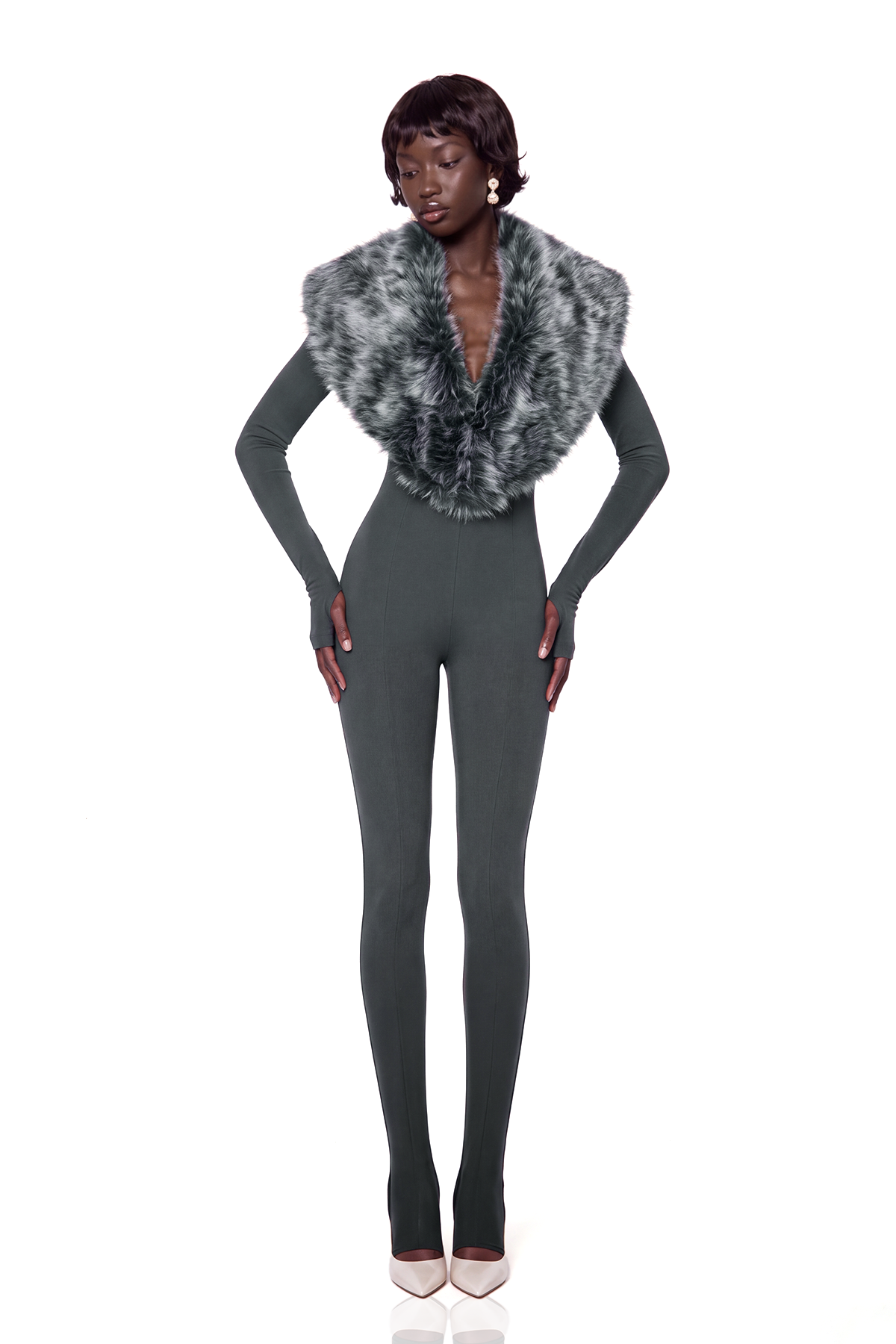 Eileifr Faux Fur Jumpsuit
