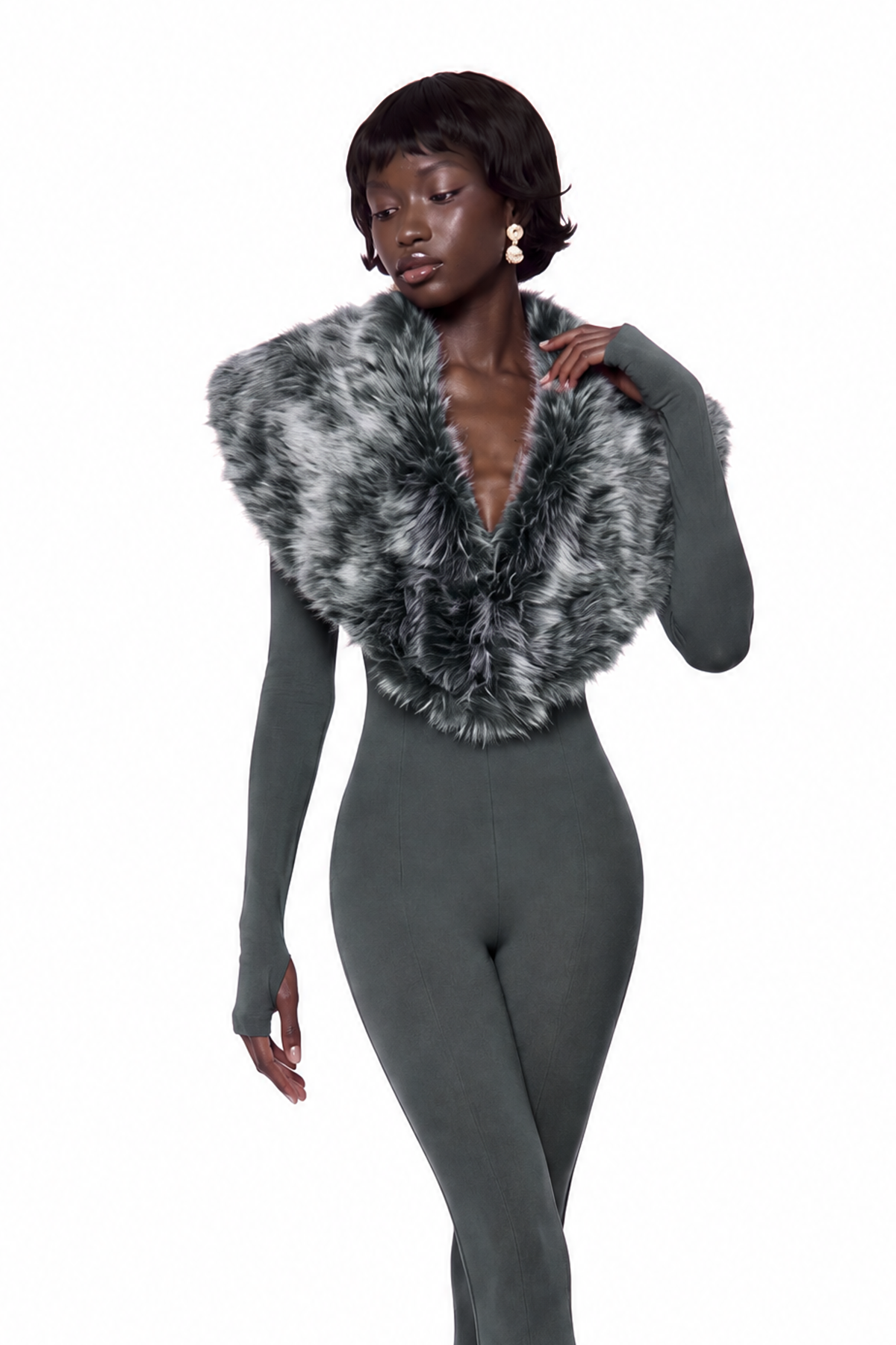 Eileifr Faux Fur Jumpsuit