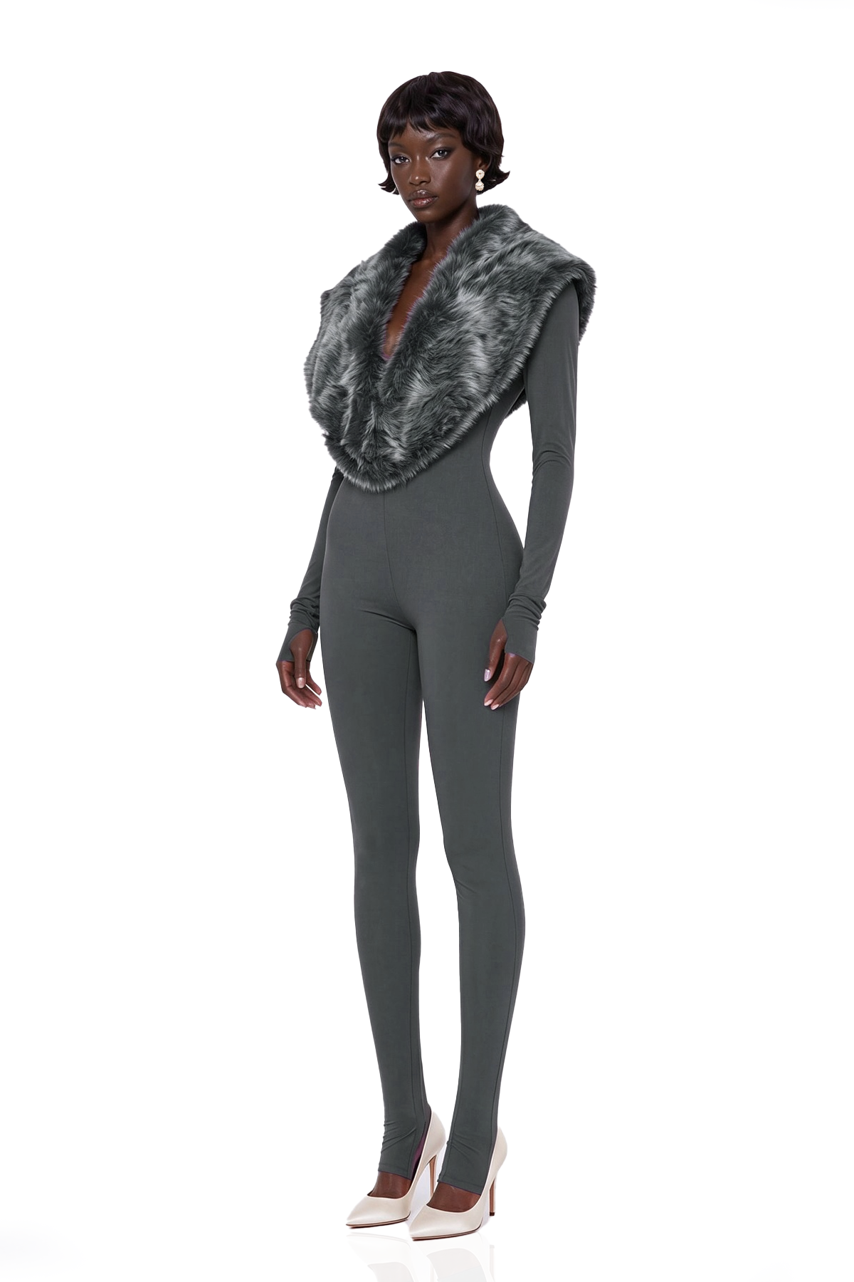 Eileifr Faux Fur Jumpsuit