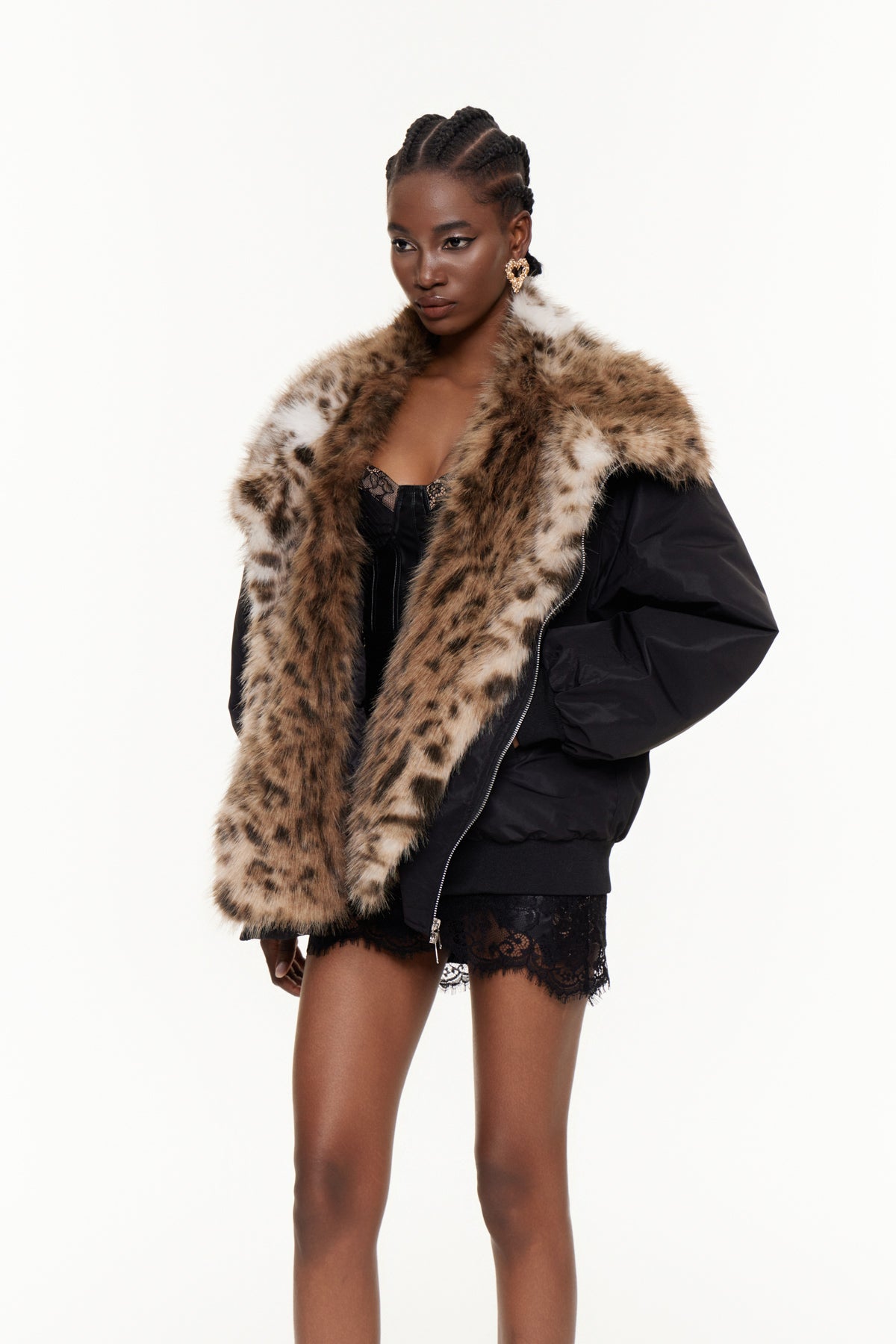 Eilert Faux Fur Leopard Jacket