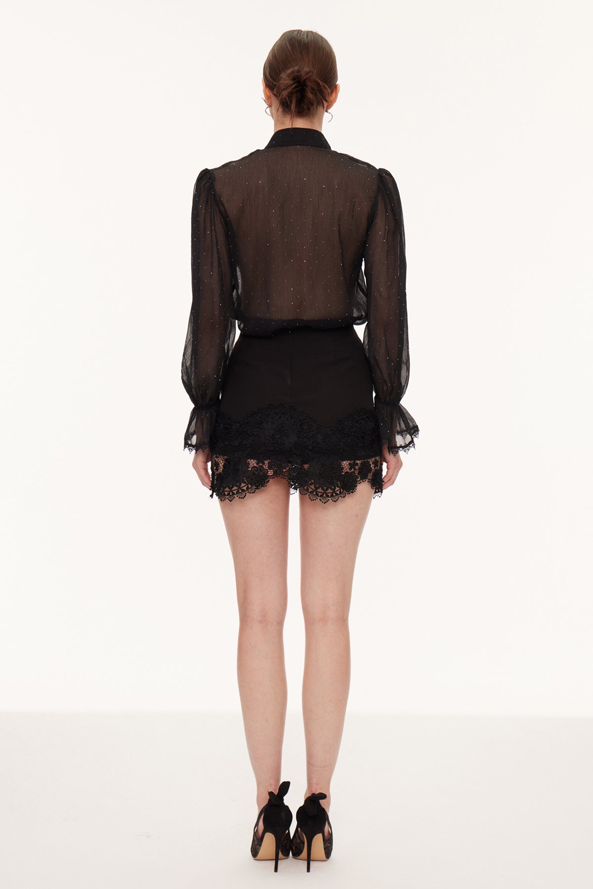 Eilish Rhinestone Floral Skirt Set