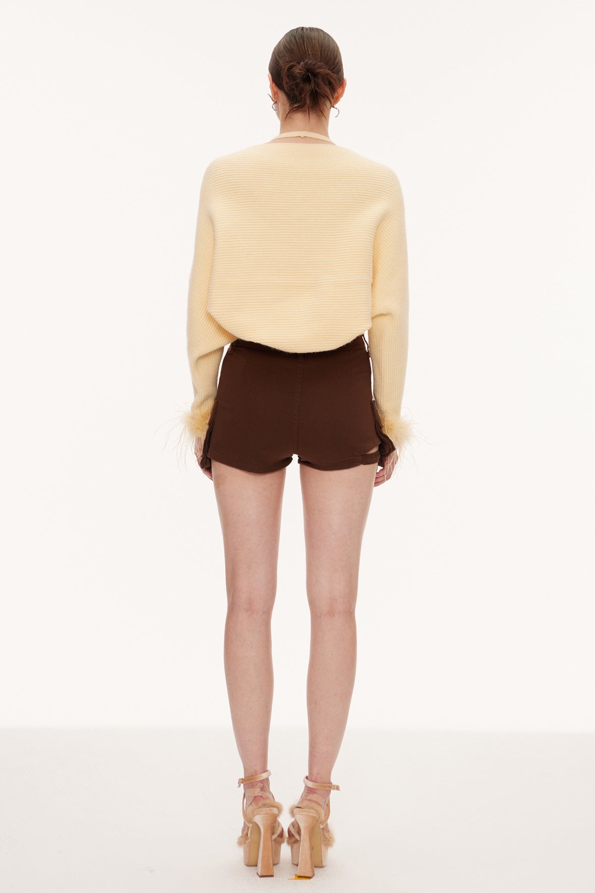 Eilon Feather Shawl Knit Top