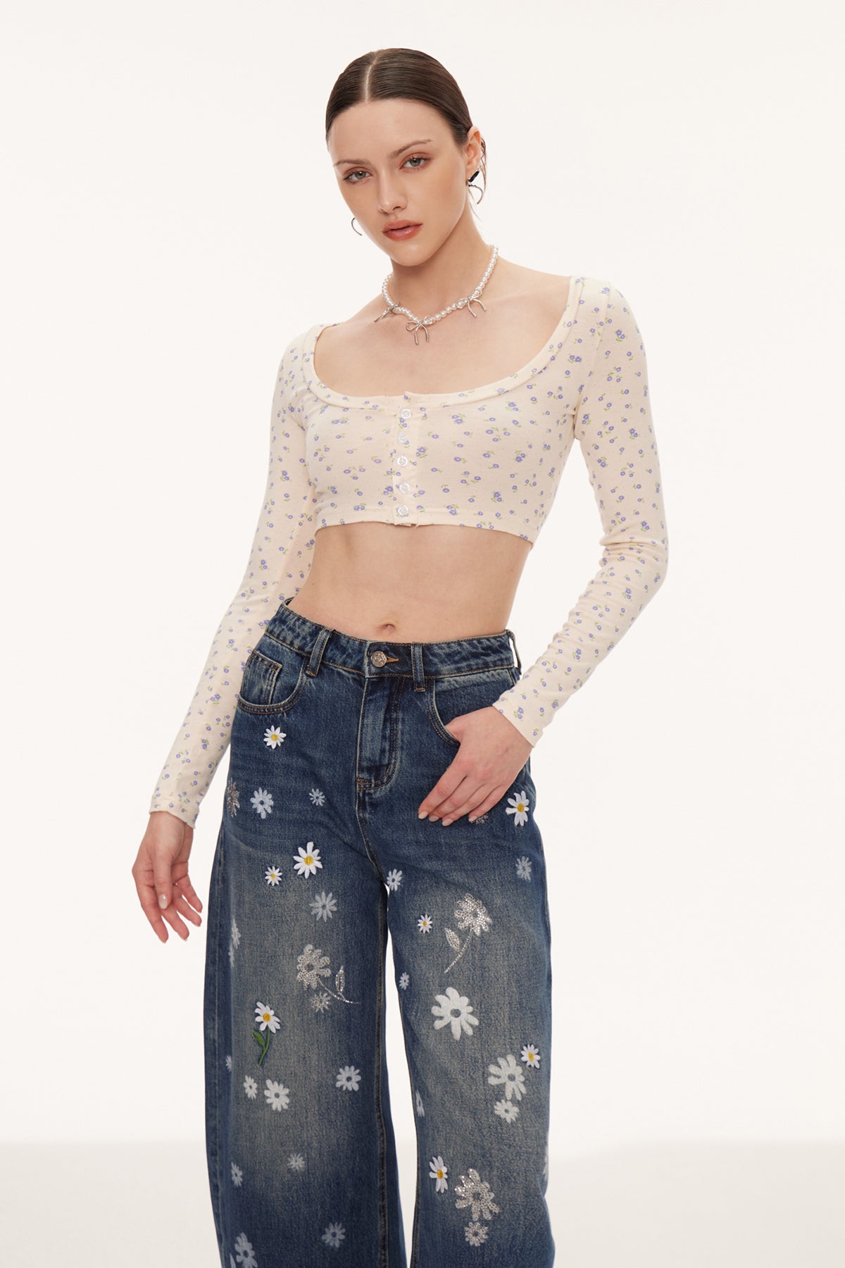 Eiluned Floral Crop Top