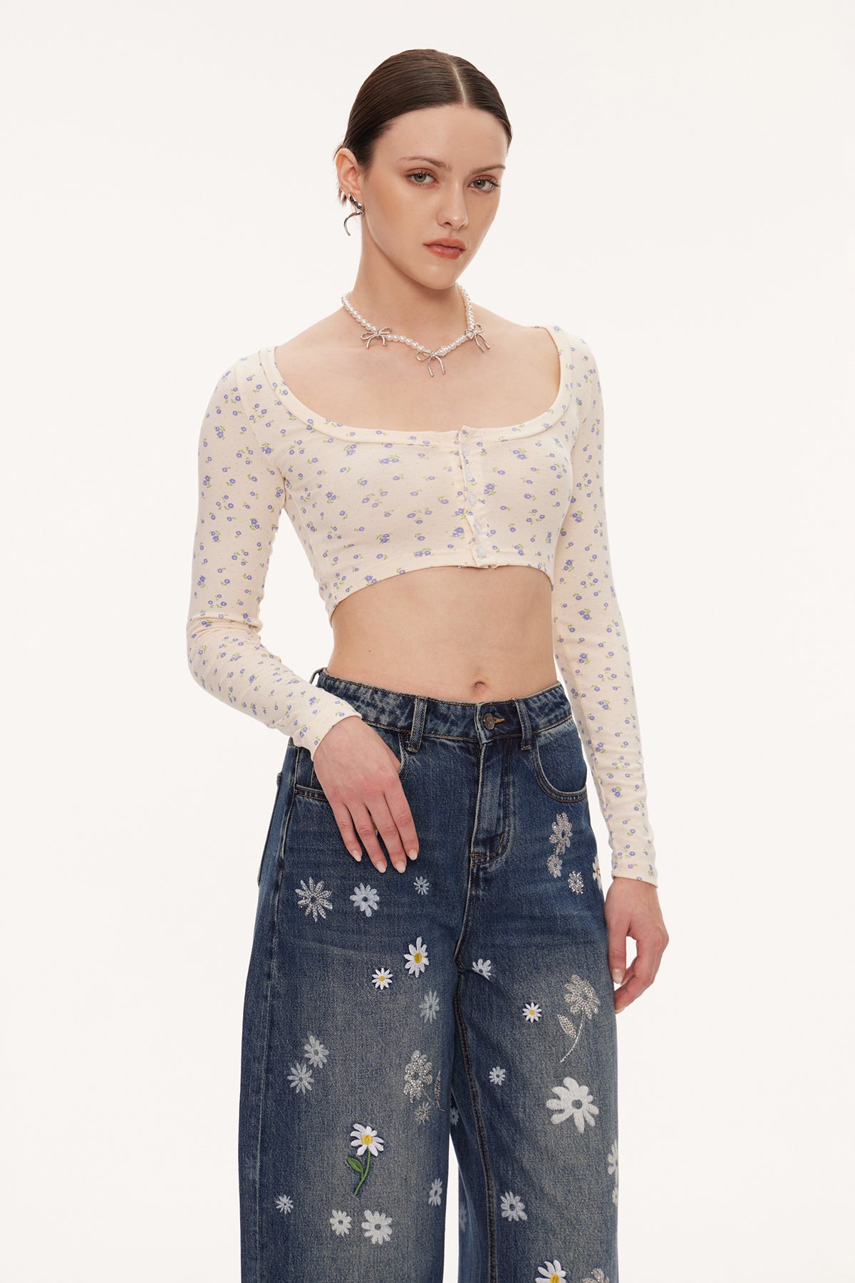 Eiluned Floral Crop Top
