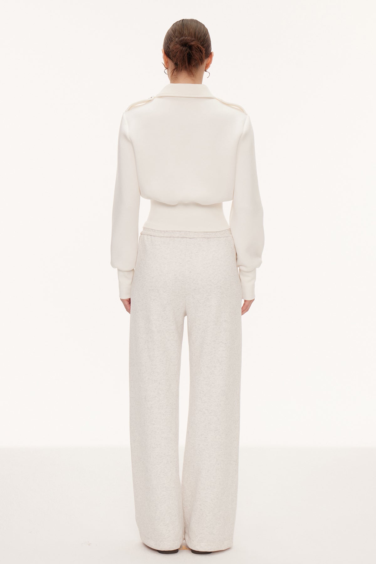 Eimear Lapel Crop Jacket In White