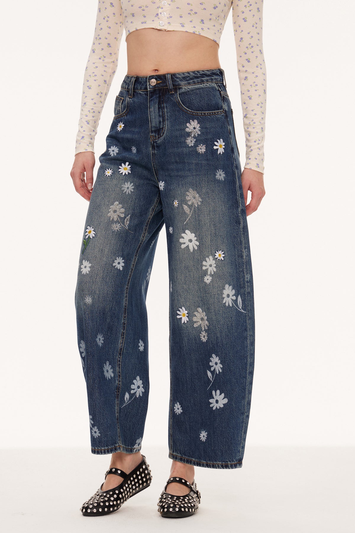 Eir Floral Barrel Jeans