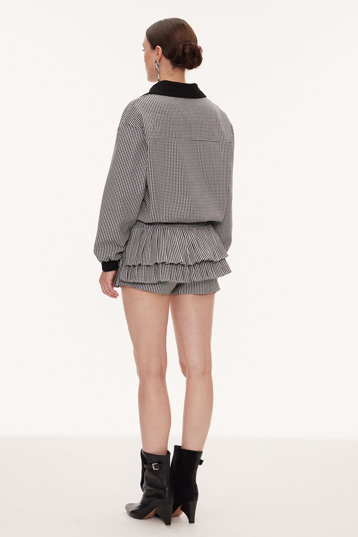 Eira Grid Pleated Skirt Set