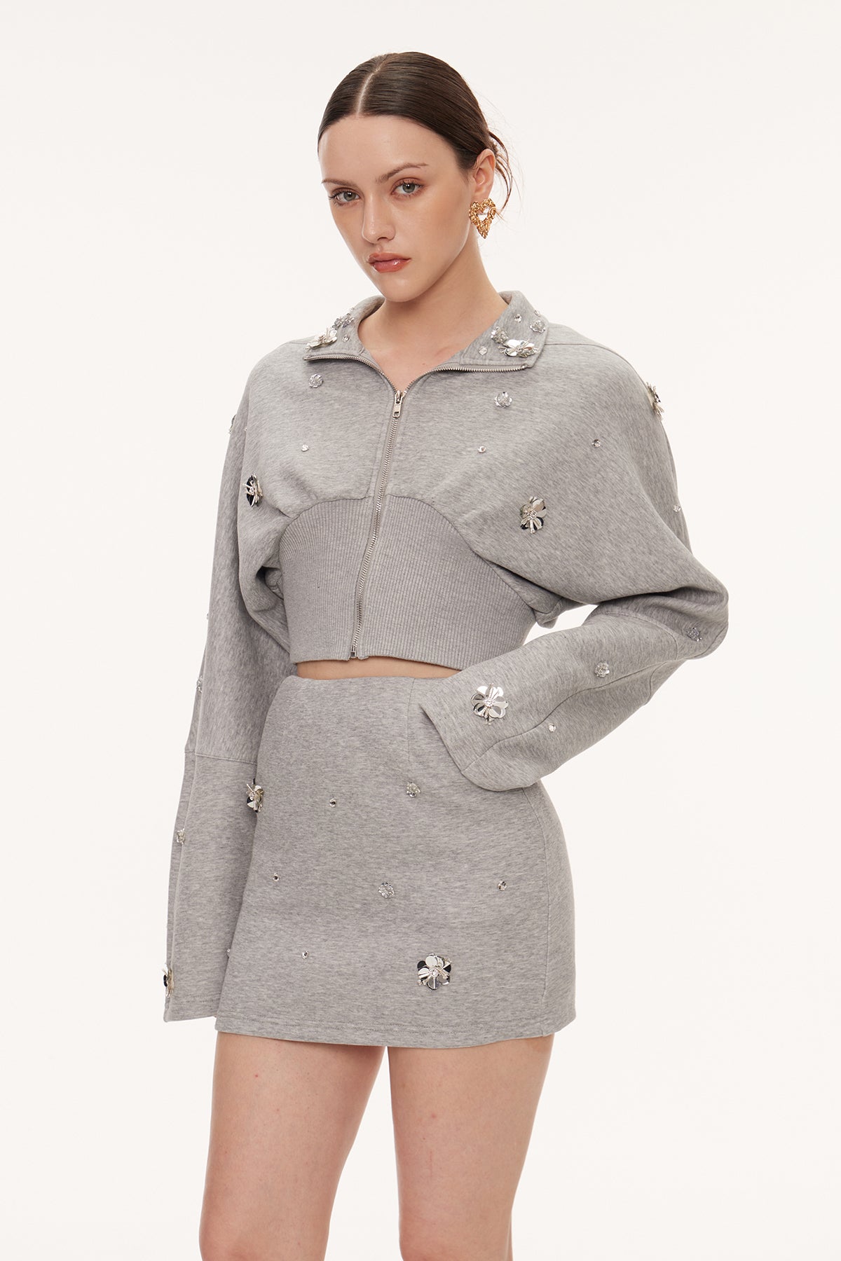 Eireen Flower Crop Skirt Set