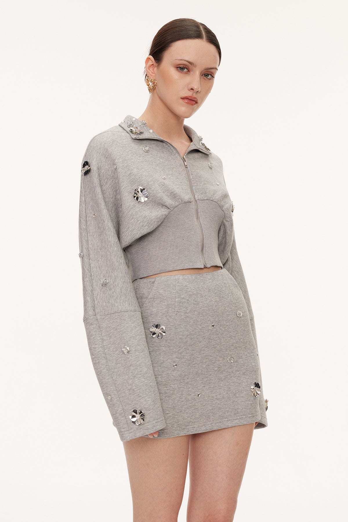 Eireen Flower Crop Skirt Set