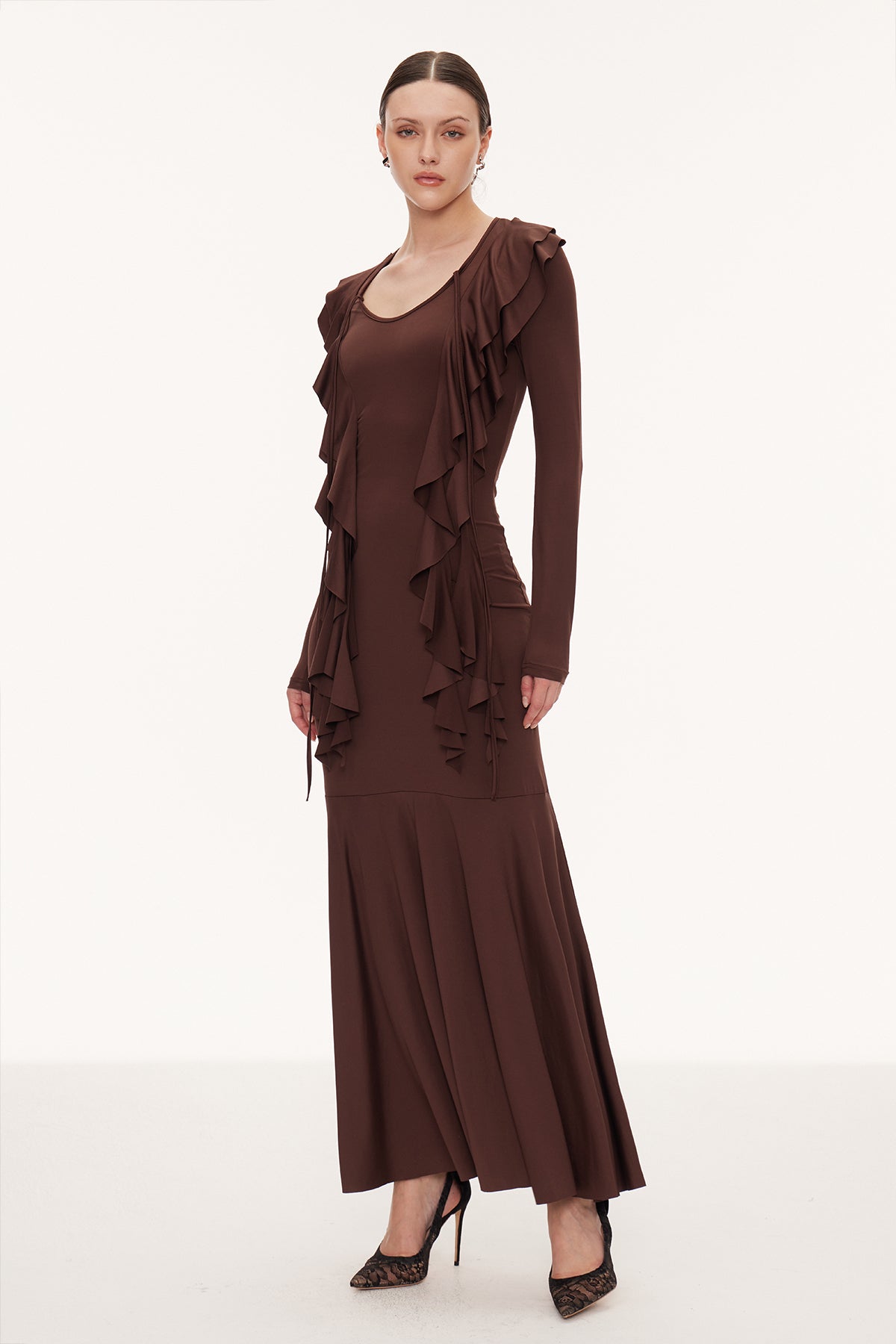 Eirene Ruffle Maxi Dress