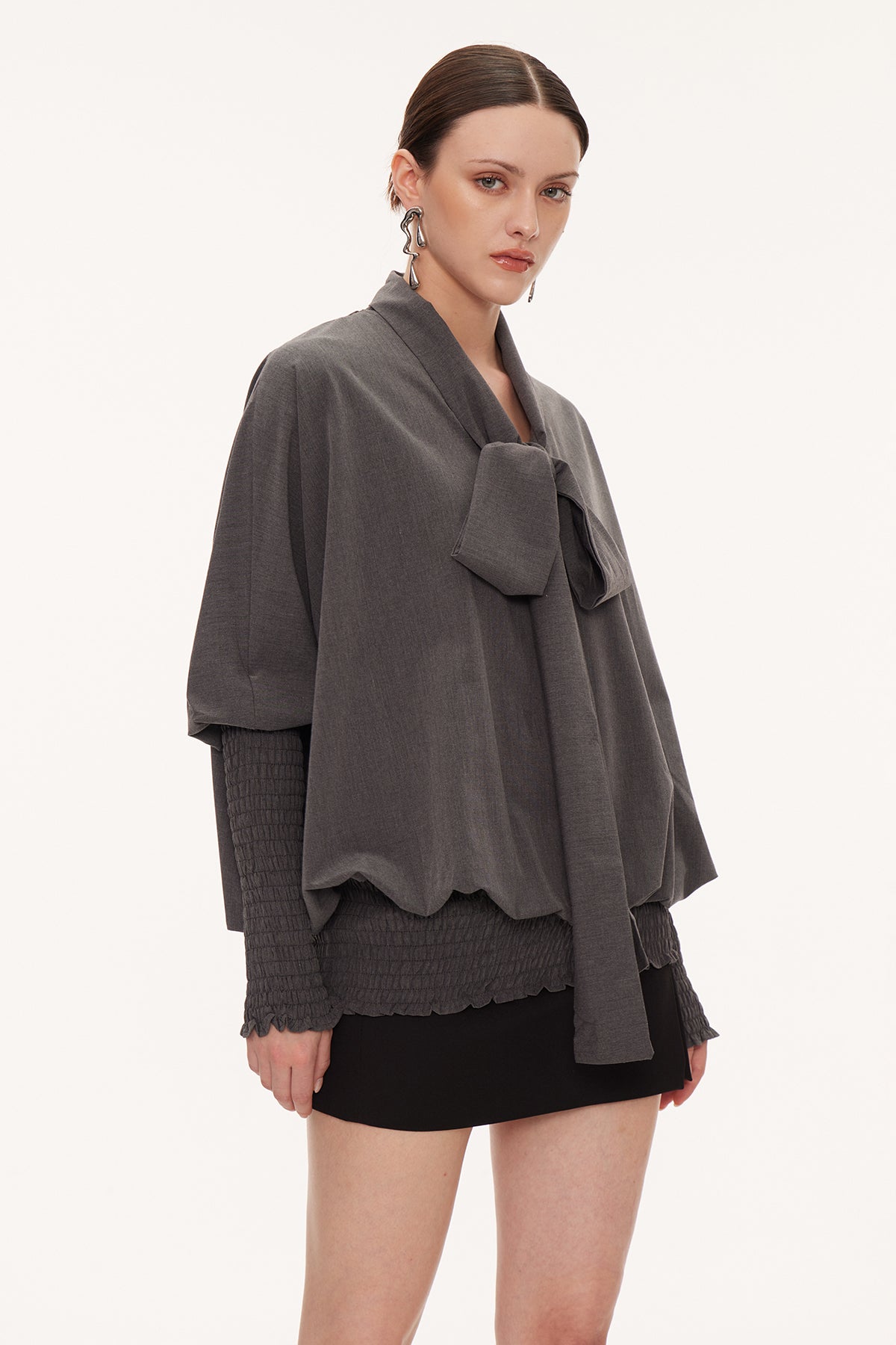 Eirian Tie Up Balloon Sleeve Shirt