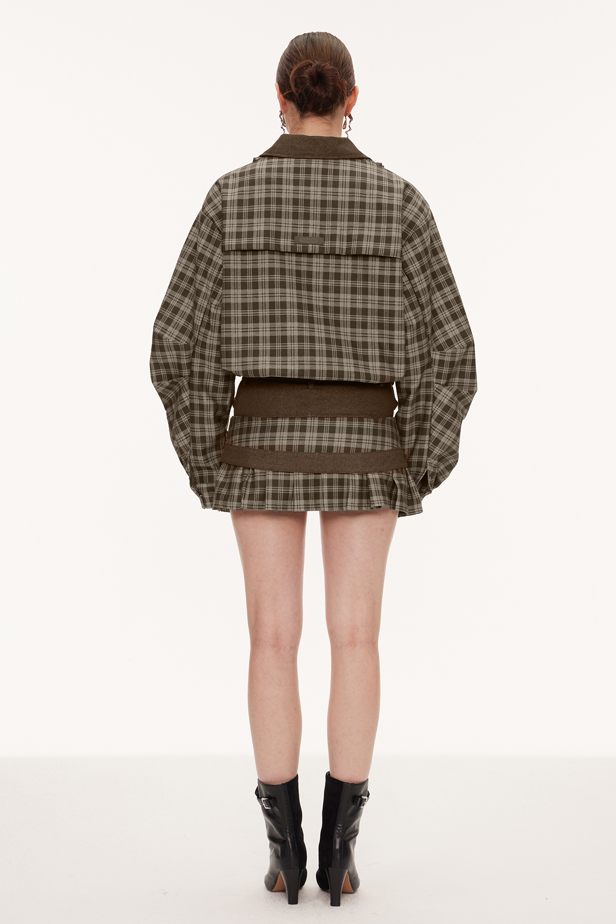 Eirini Grid Ruffle Skirt Set