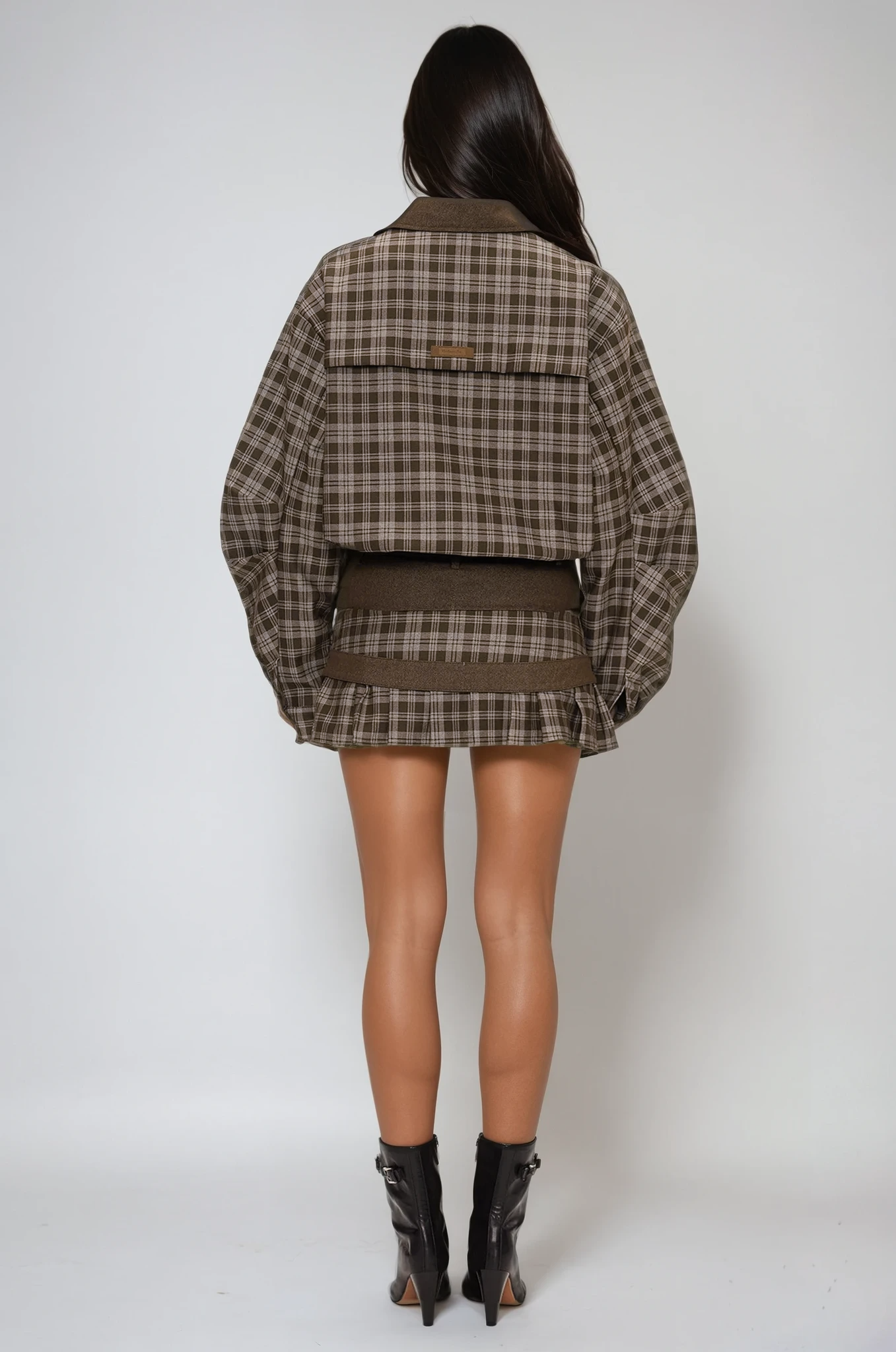 Eirini Grid Ruffle Skirt Set