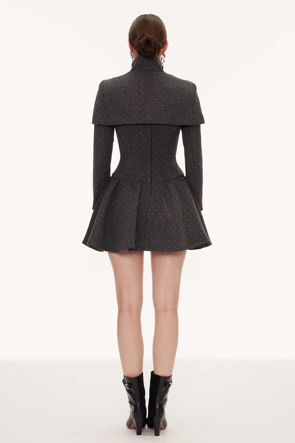 Eirwen Shawl Ruffle Mini Dress