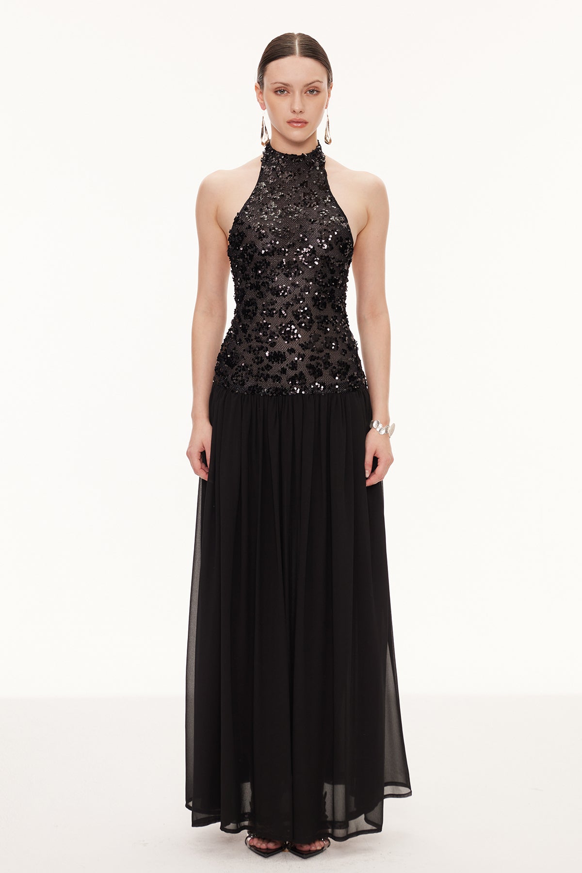 Eivind Tank Top Sequin Mesh Maxi Dress