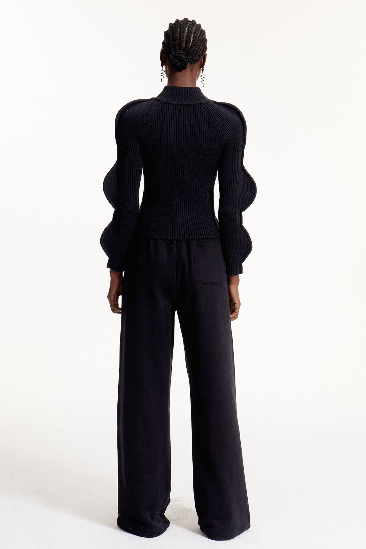 Ejvind Hayley Asymmetric Knit Top In Black