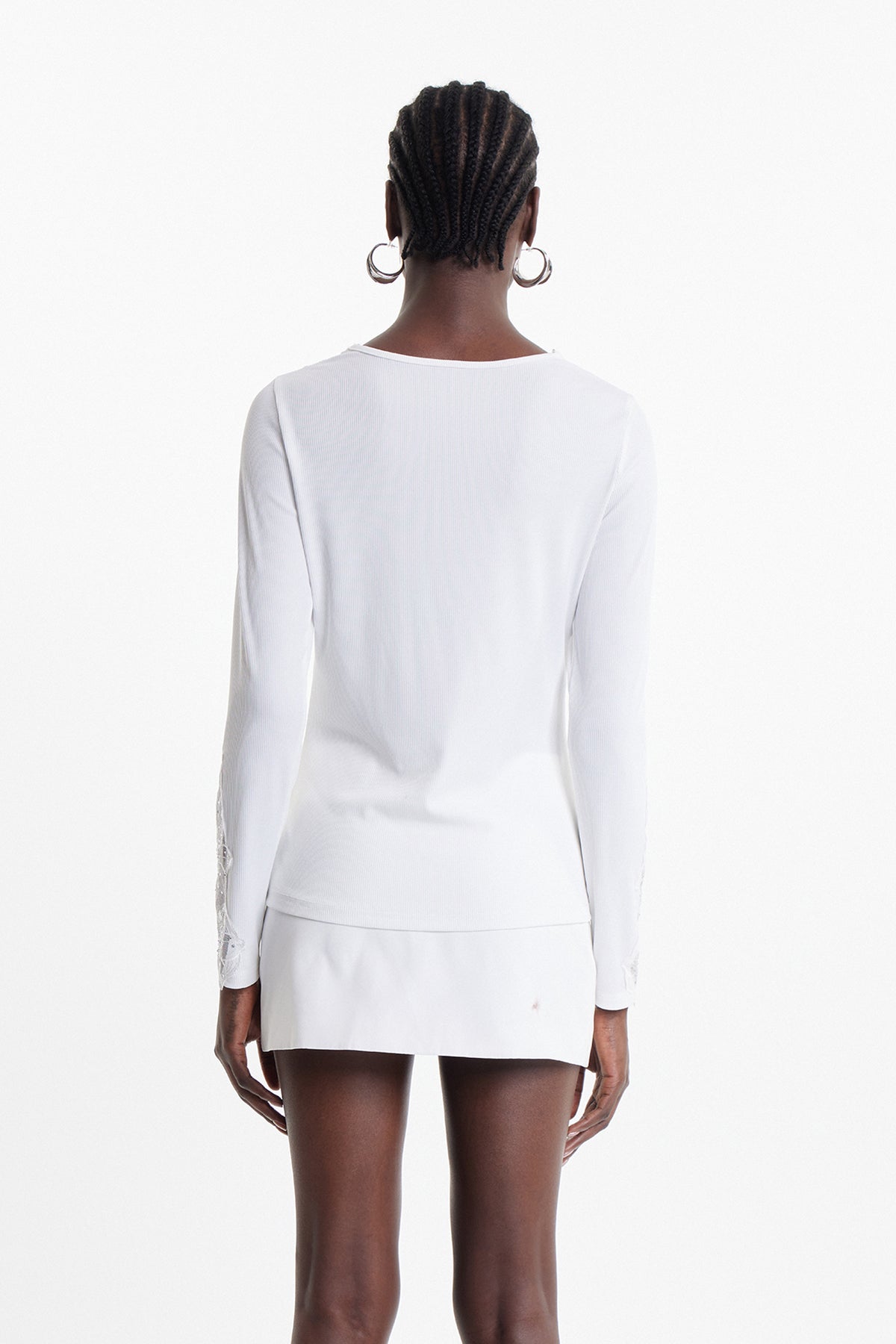 Ekaterine Lace Floral Rhinestone Top