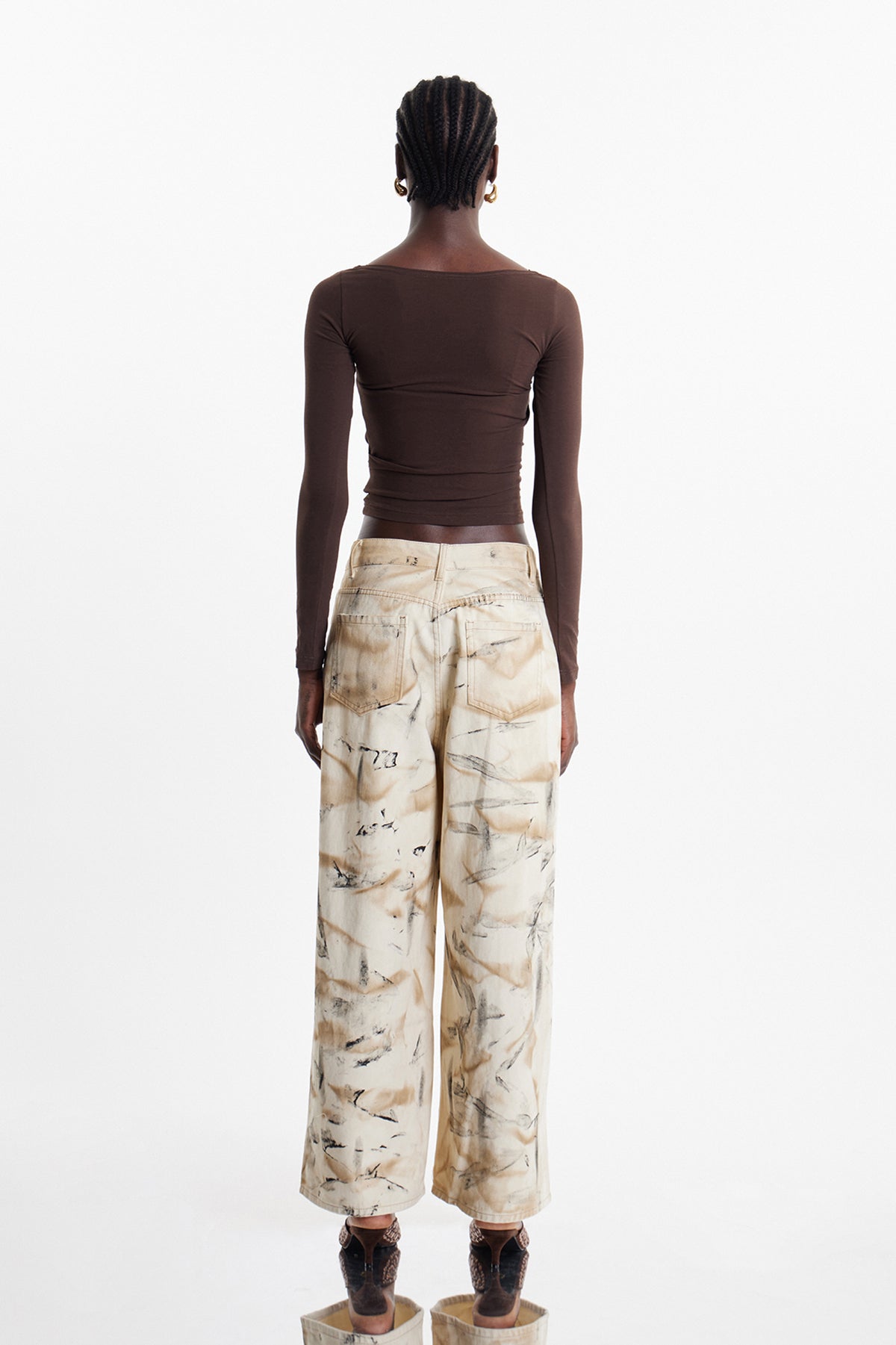 Eko Asymmetric Print Jeans