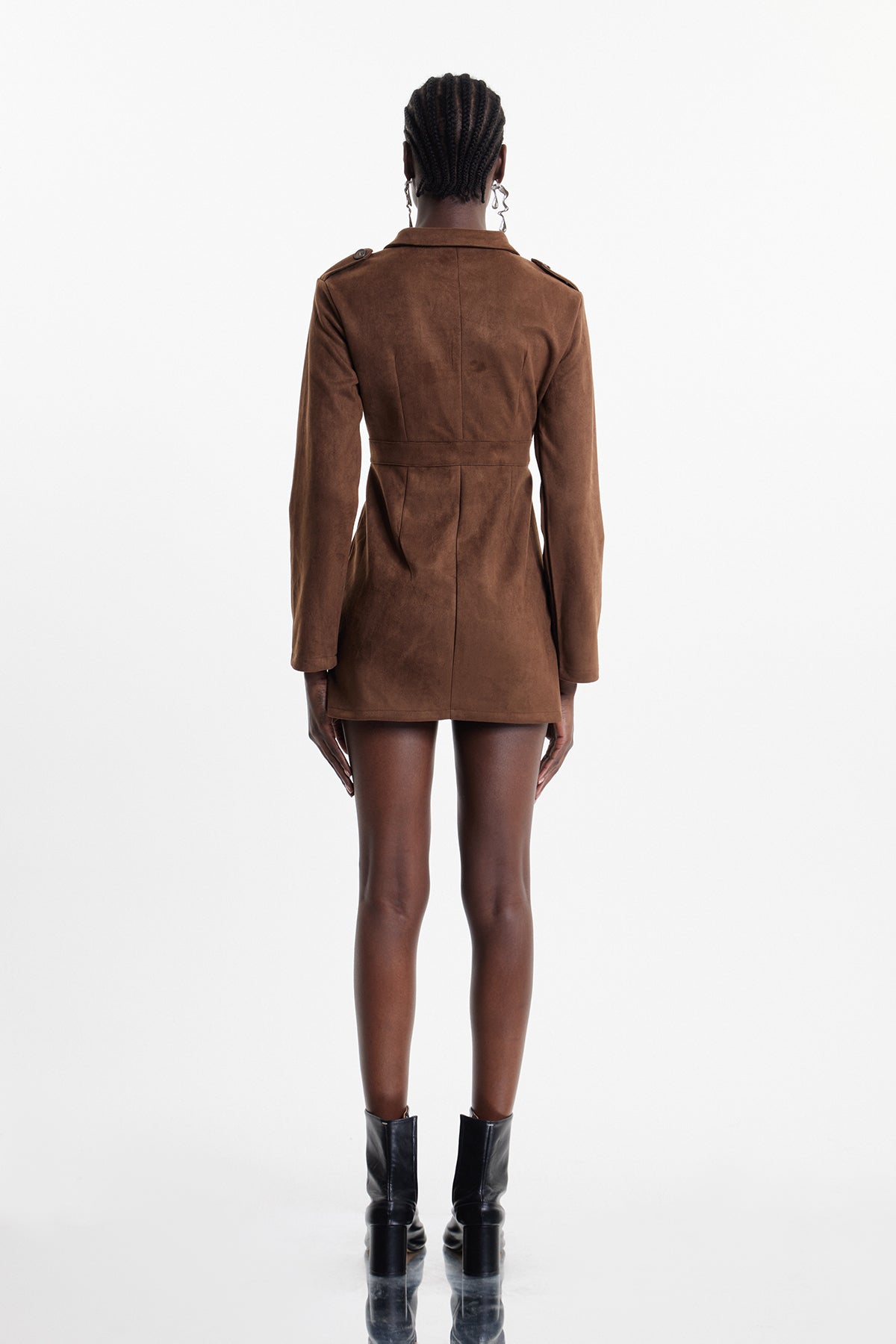 Ekundayo Suede Lace Up Mini Dress