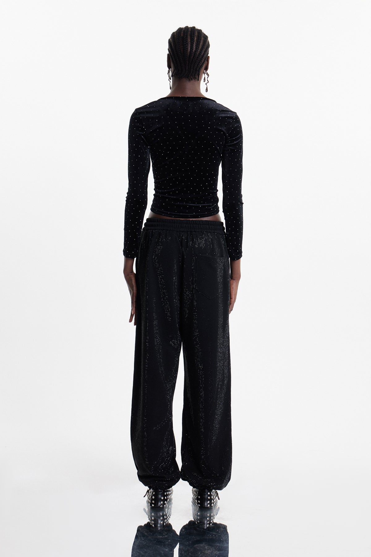 Elara Rhinestone Velvet Top