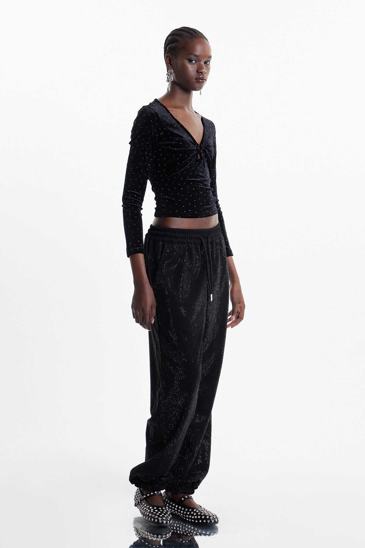 Elara Rhinestone Velvet Top