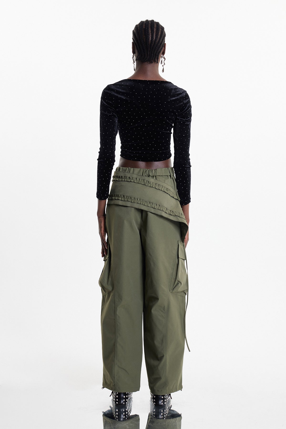 Elazar Deconstruct Asymmetric Cargo Pants In Green