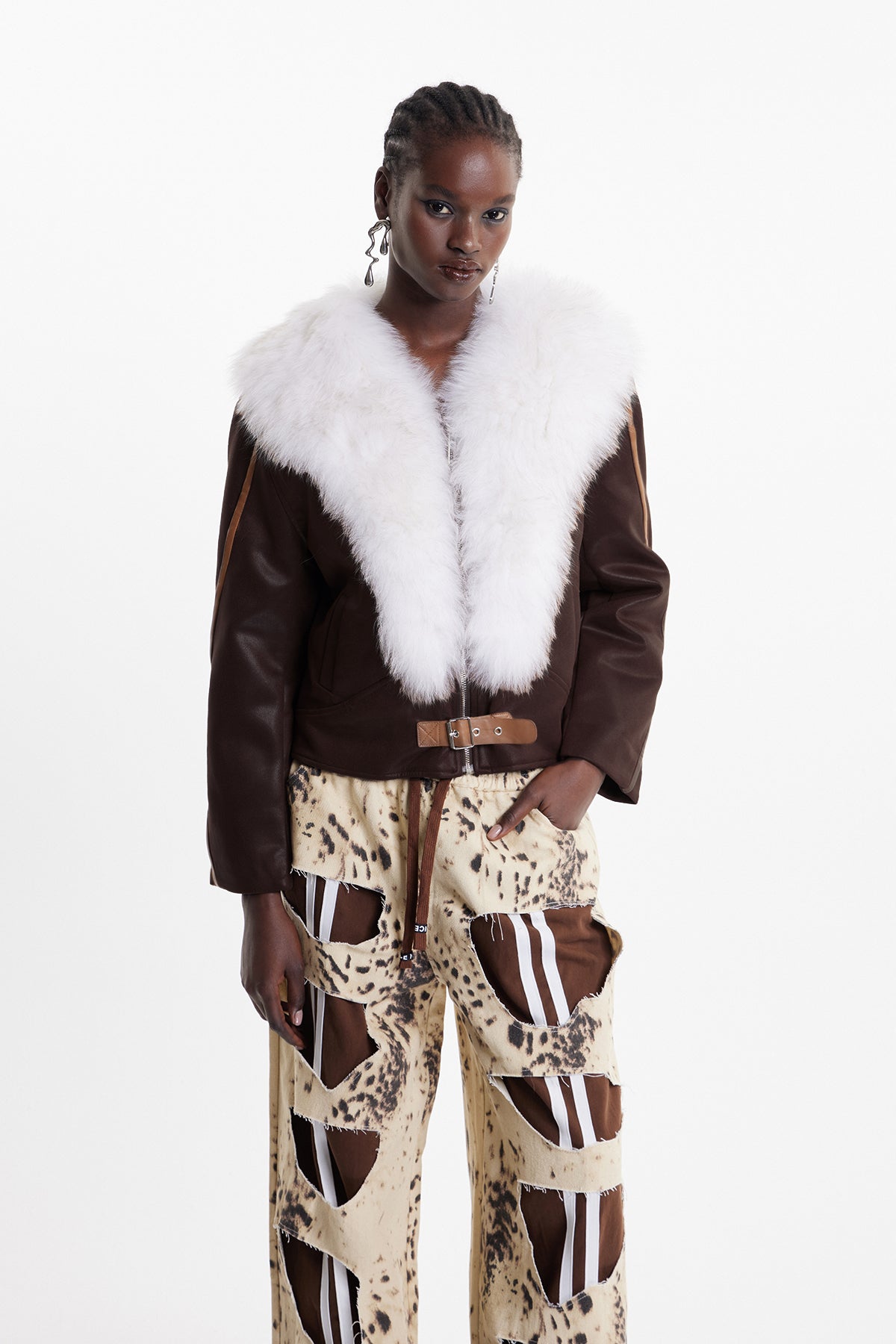 Elcan Faux Fur Leather Jacket