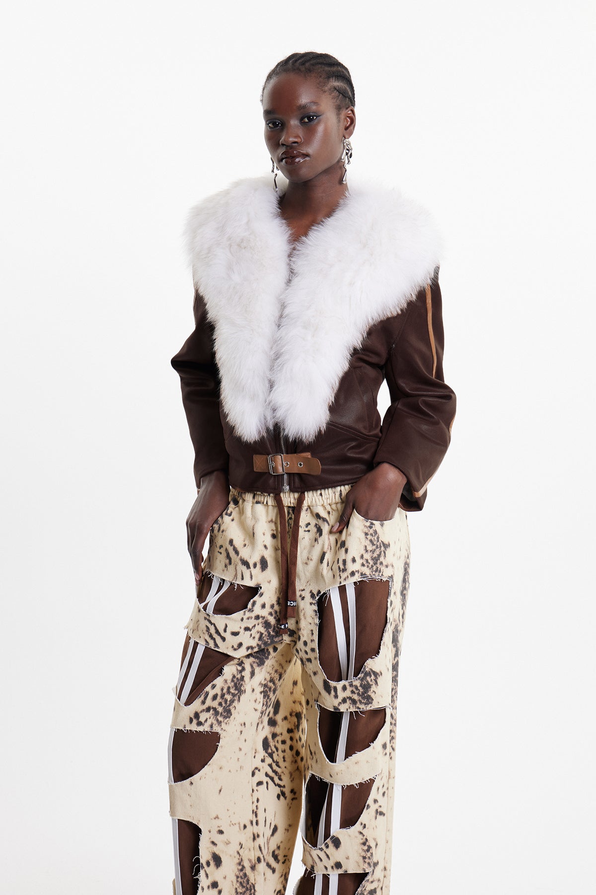 Elcan Faux Fur Leather Jacket