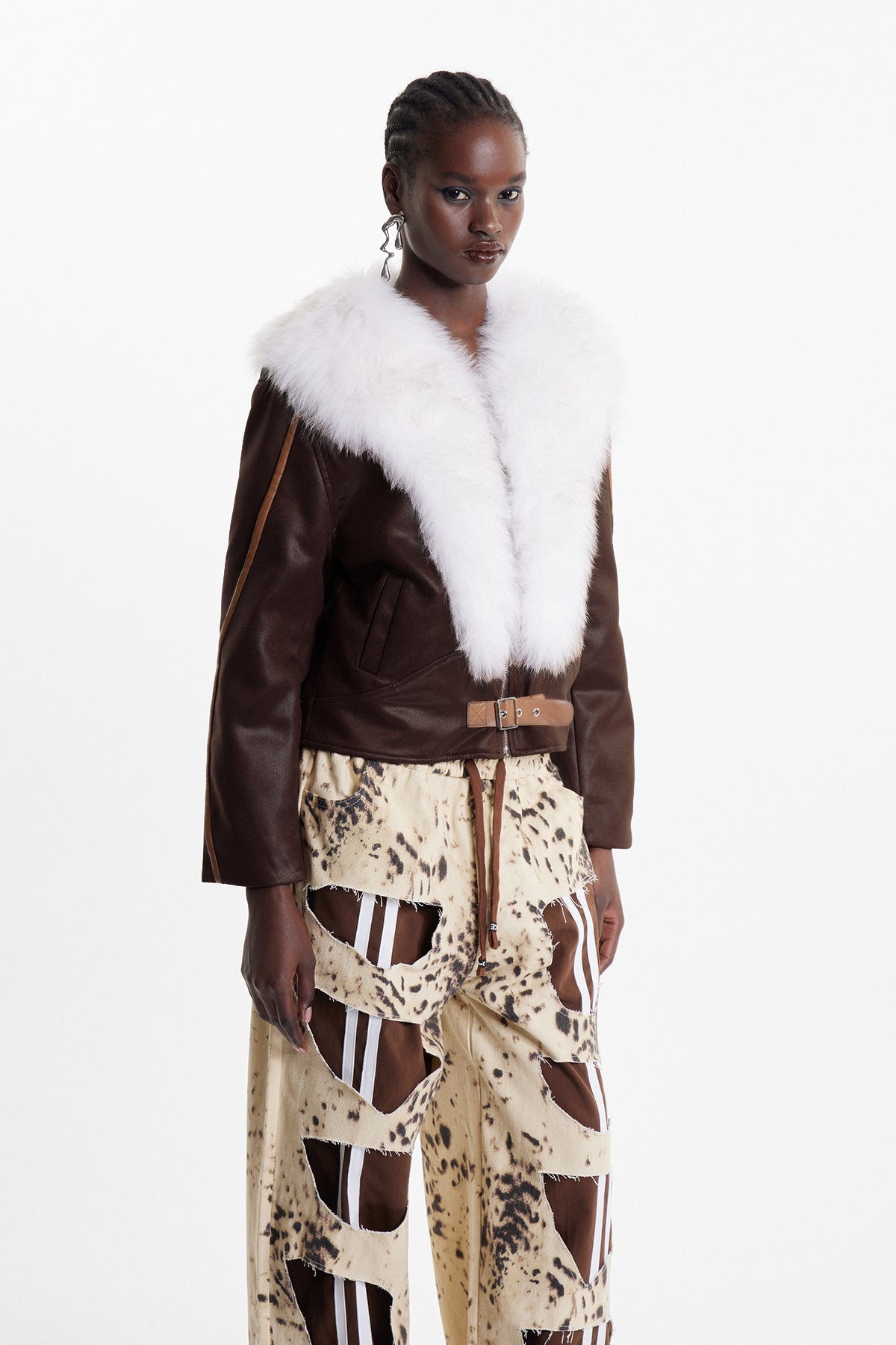 Elcan Faux Fur Leather Jacket