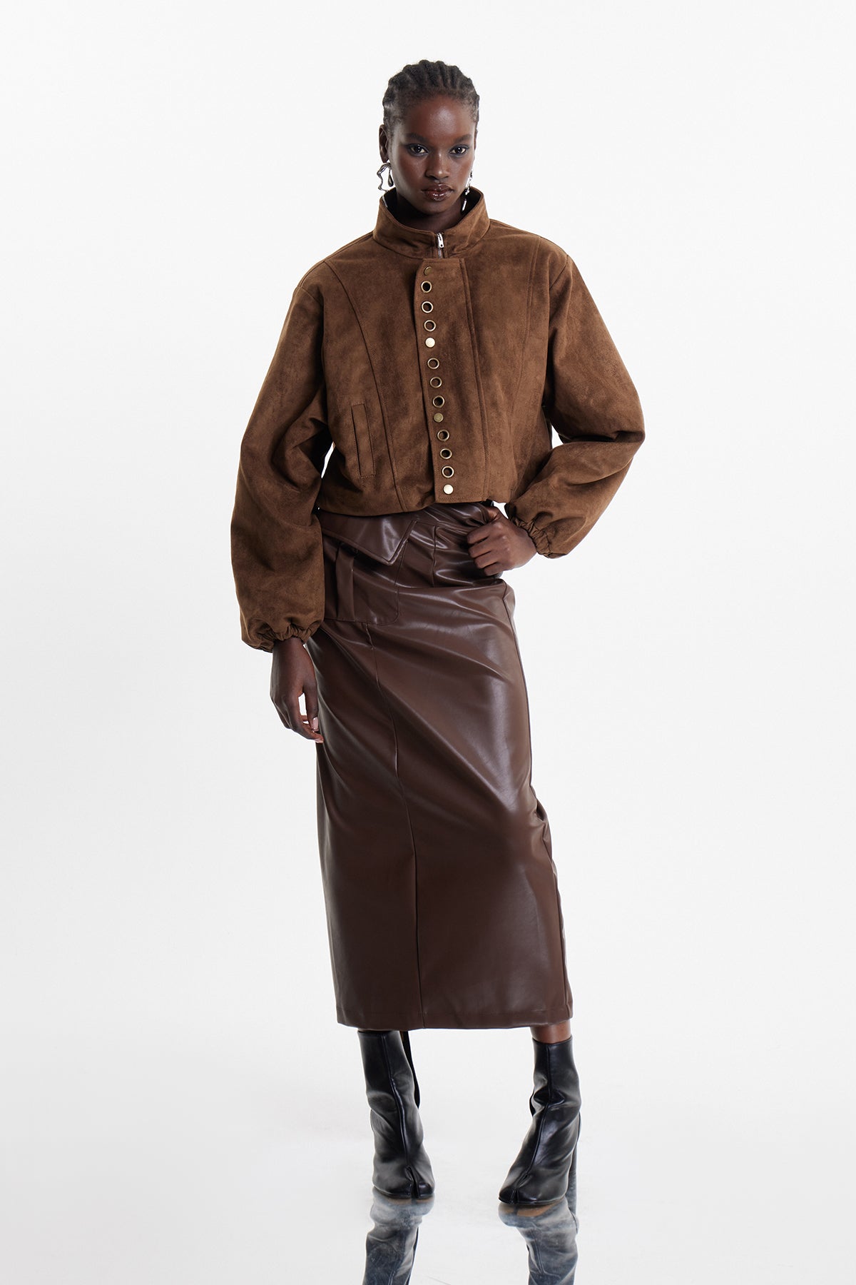 Elda Eyelet Suede Jacket