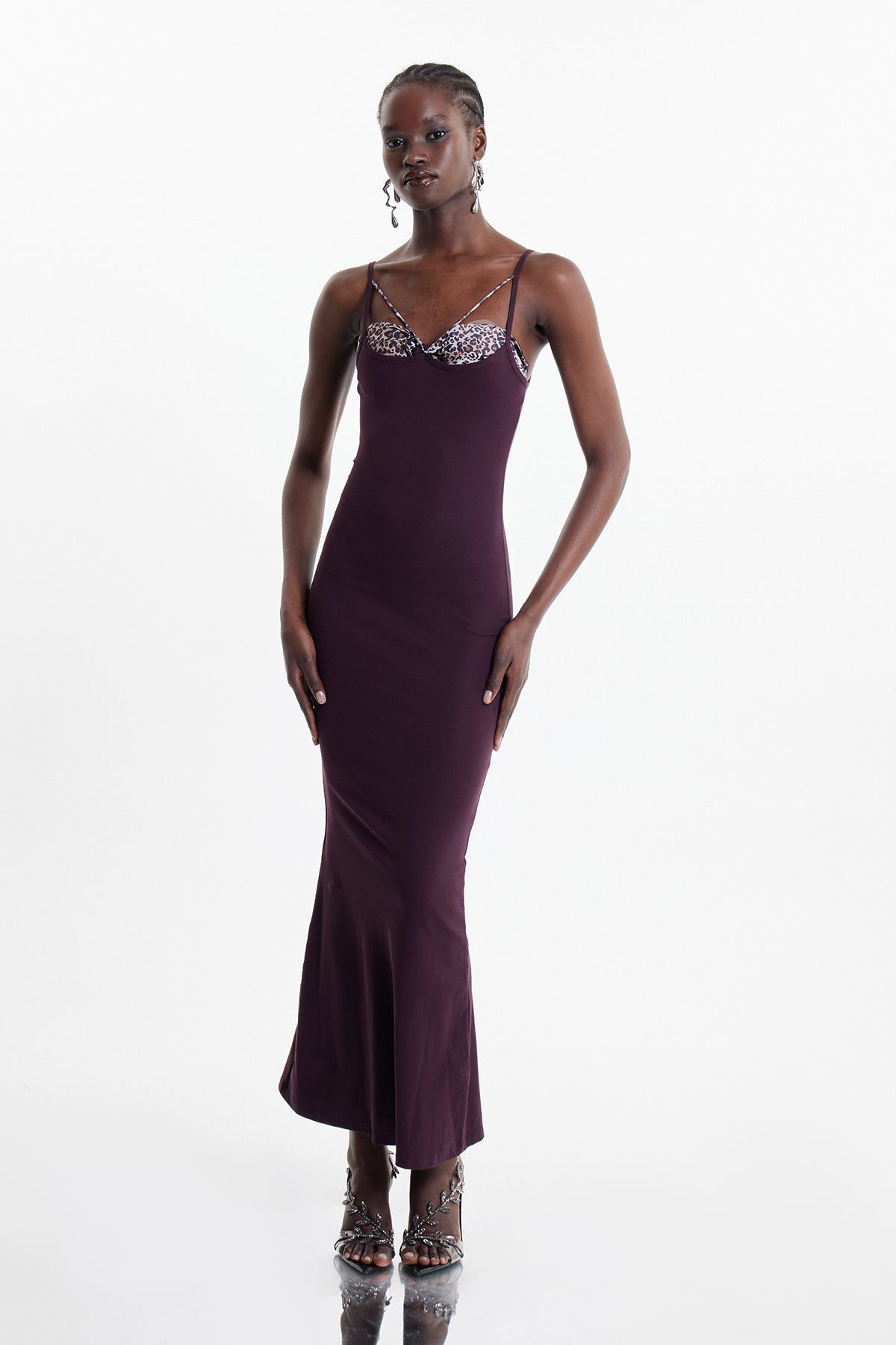 Eldar Leopard Spaghetti Maxi Dress