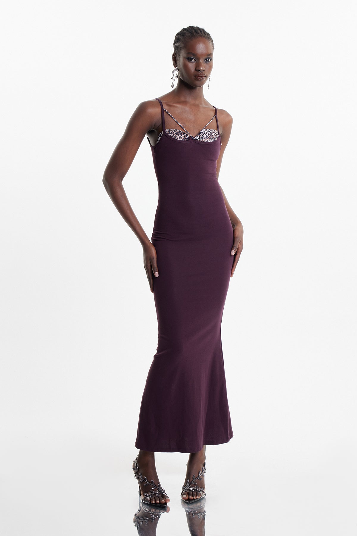 Eldar Leopard Spaghetti Maxi Dress