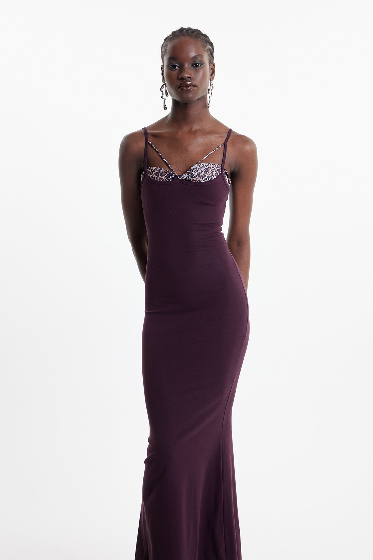 Eldar Leopard Spaghetti Maxi Dress