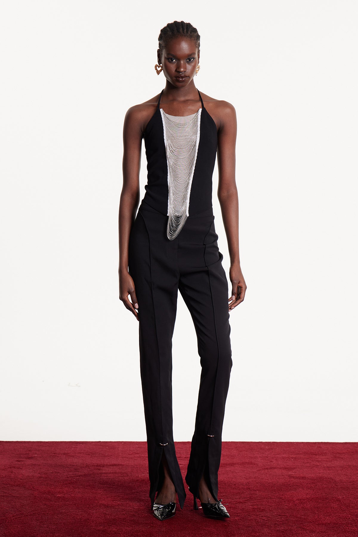 Elder Halter Neck Pearl Chain Top