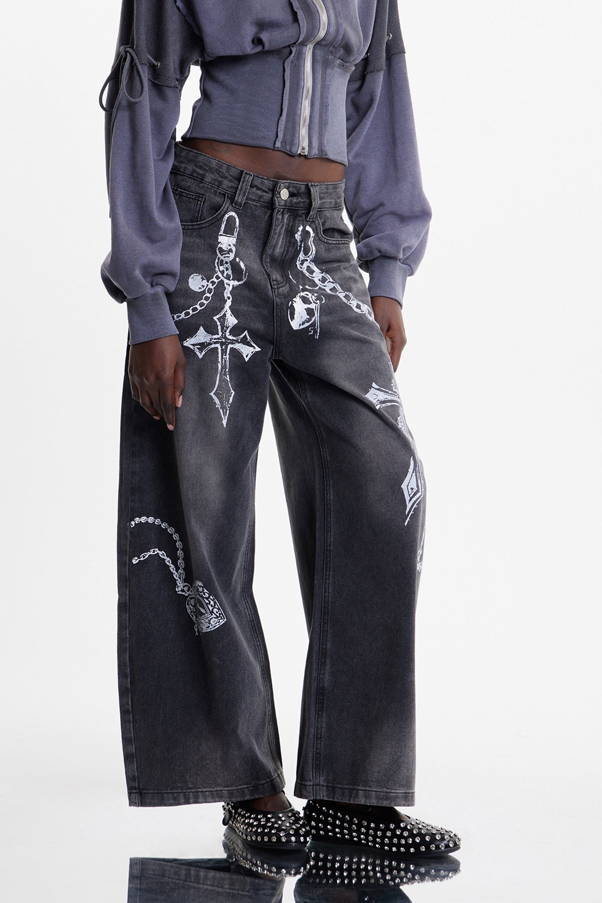 Eldor Chain Print Jeans