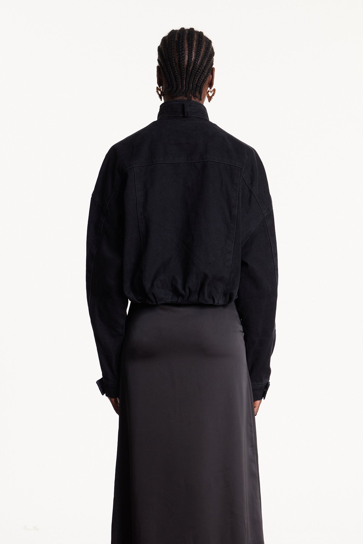 Eleanor Funnel Neck Crop Denim Jacket