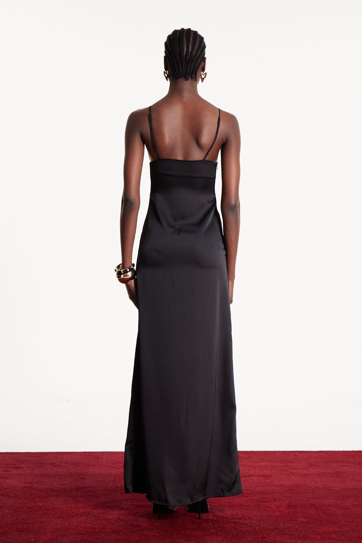 Eleanora Sequin Satin Maxi Dress